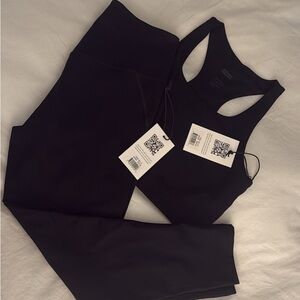 Girlfriend Collective Black Pants & Sports Bra Set NWT